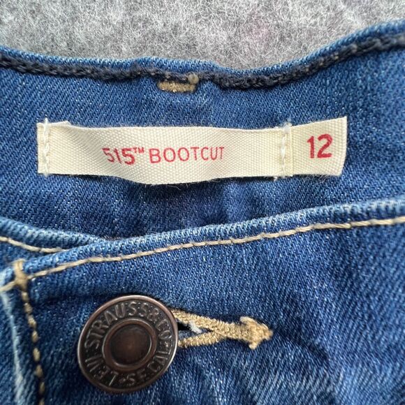 Levis 515 Boot Cut Jeans Womens 12 Blue Medium Wash Mid Rise Stretch Classic - Picture 11 of 16